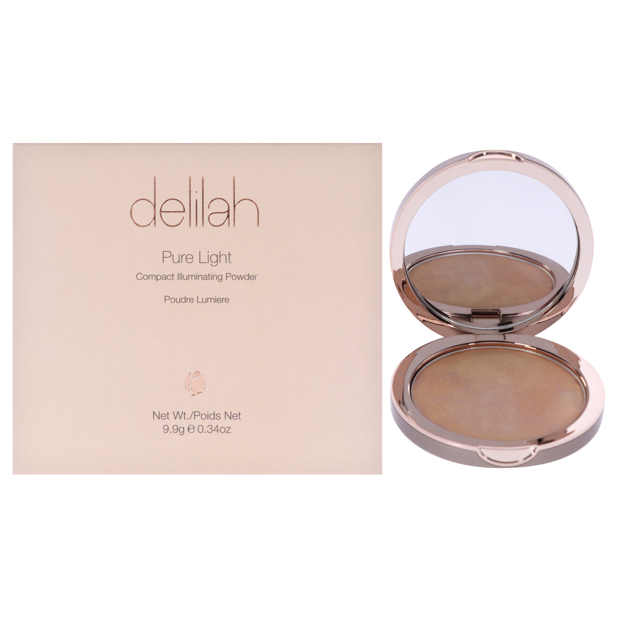 Pure Light Compact Illuminating Powder - Aura by delilah for Women - 0.34 oz Powder