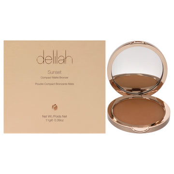 Sunset Compact Matte Bronzer - Light Medium by delilah for Women - 0.39 oz Bronzer