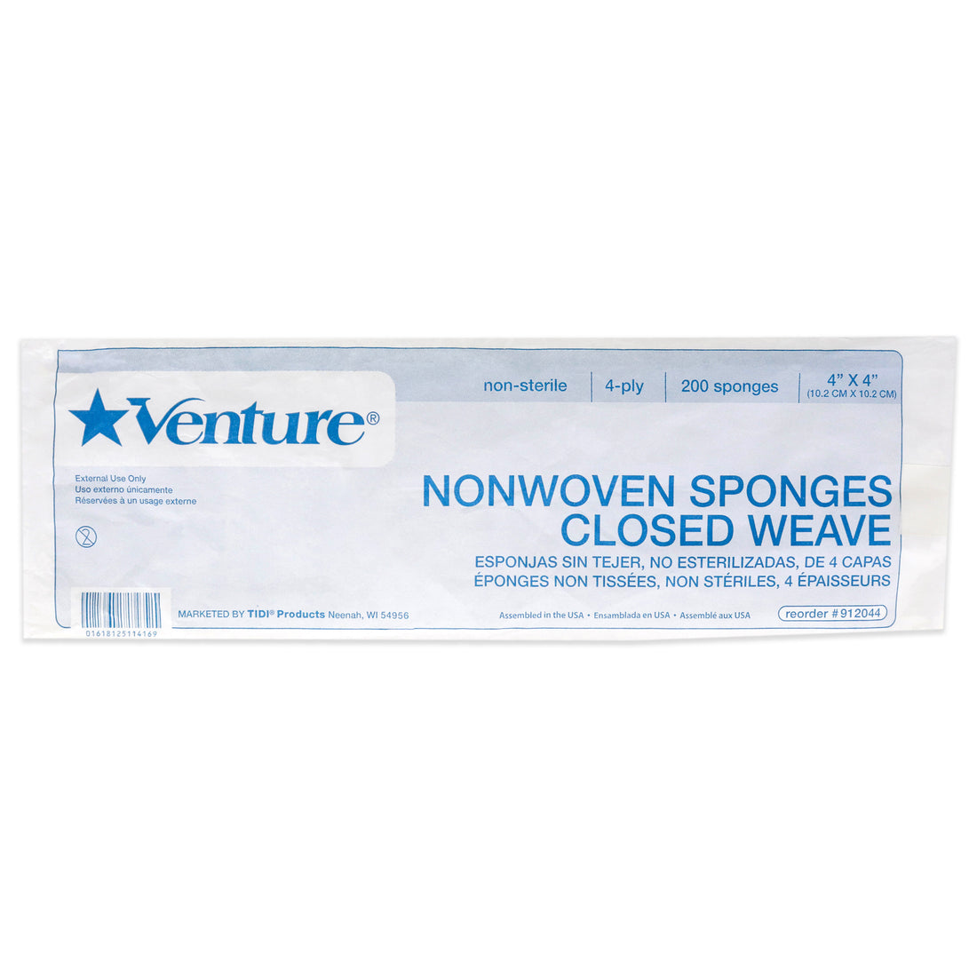 Venture Non-Woven 4-Ply Closed Weave Sponge Non-Sterile