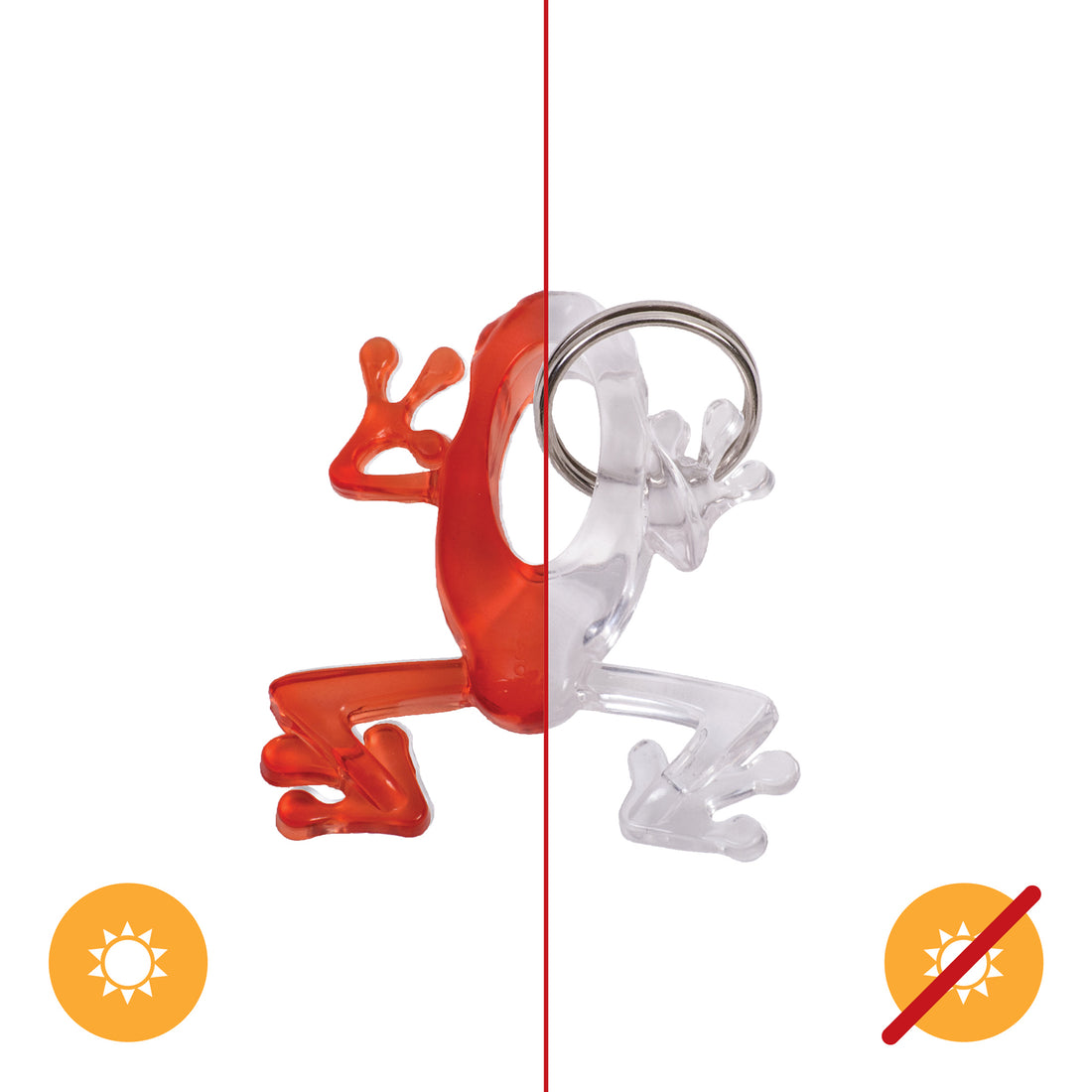 Color-Changing Key Chain - Frog Orange