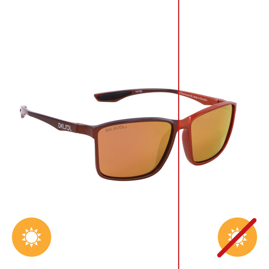 Solize Last Time Around - Metallic Orange to Brown by DelSol for Unisex - 1 Pc Sunglasses