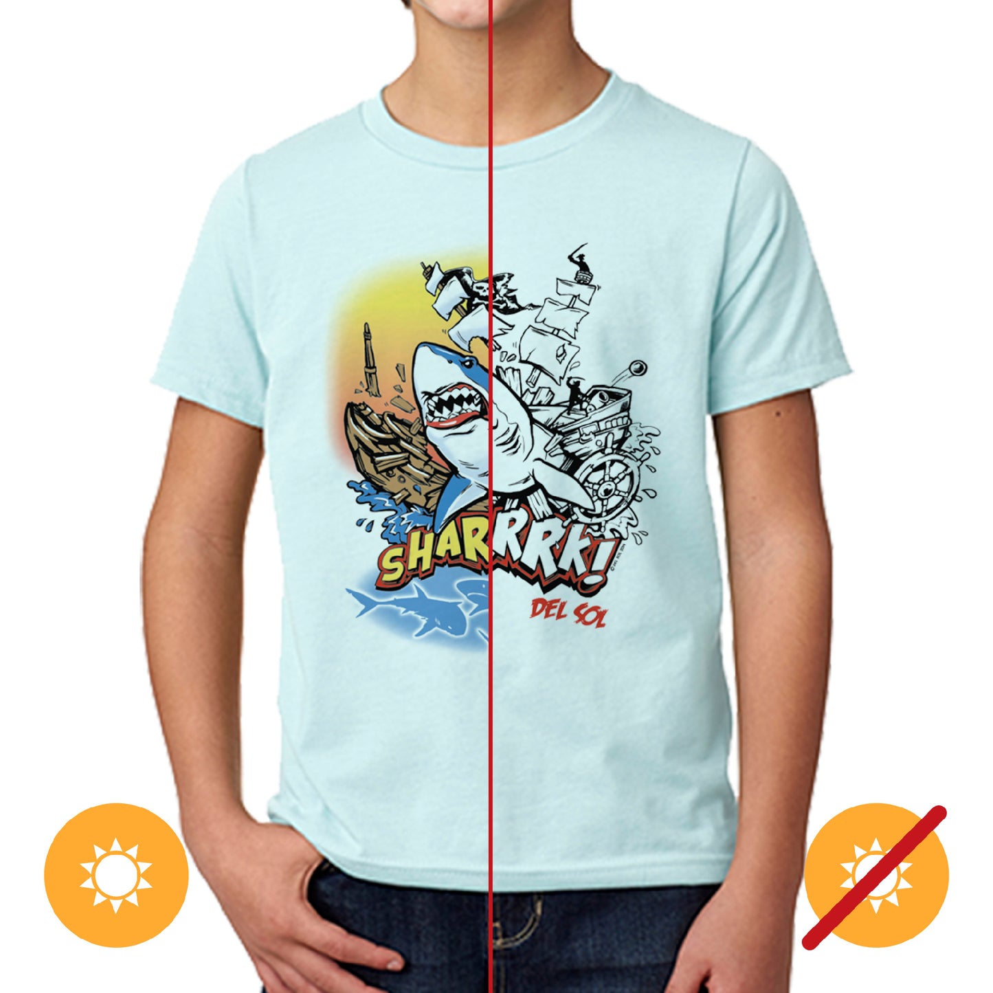 Kids Crew Tee - Sharrrk Ice Blue