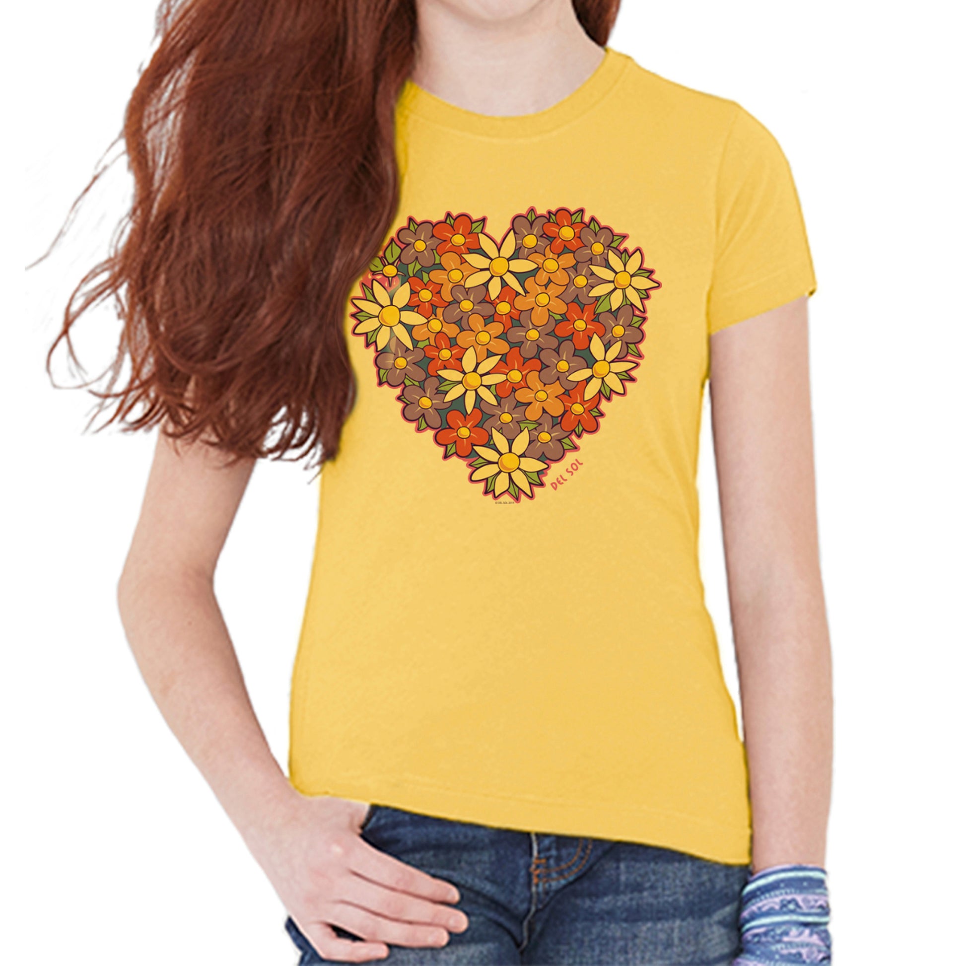 Kids Crew Tee - I Heart Flowers