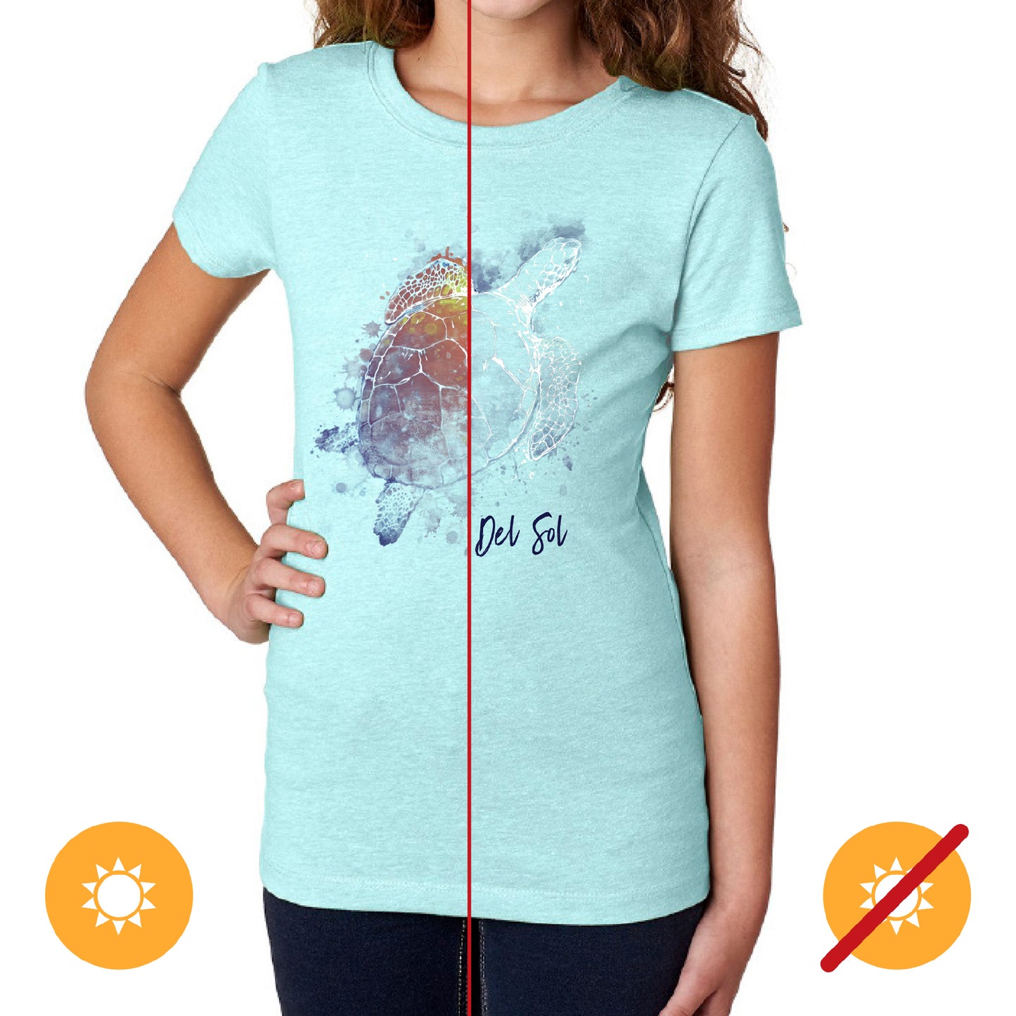 Kids Crew Tee - Turtle Splash - Ice Blue