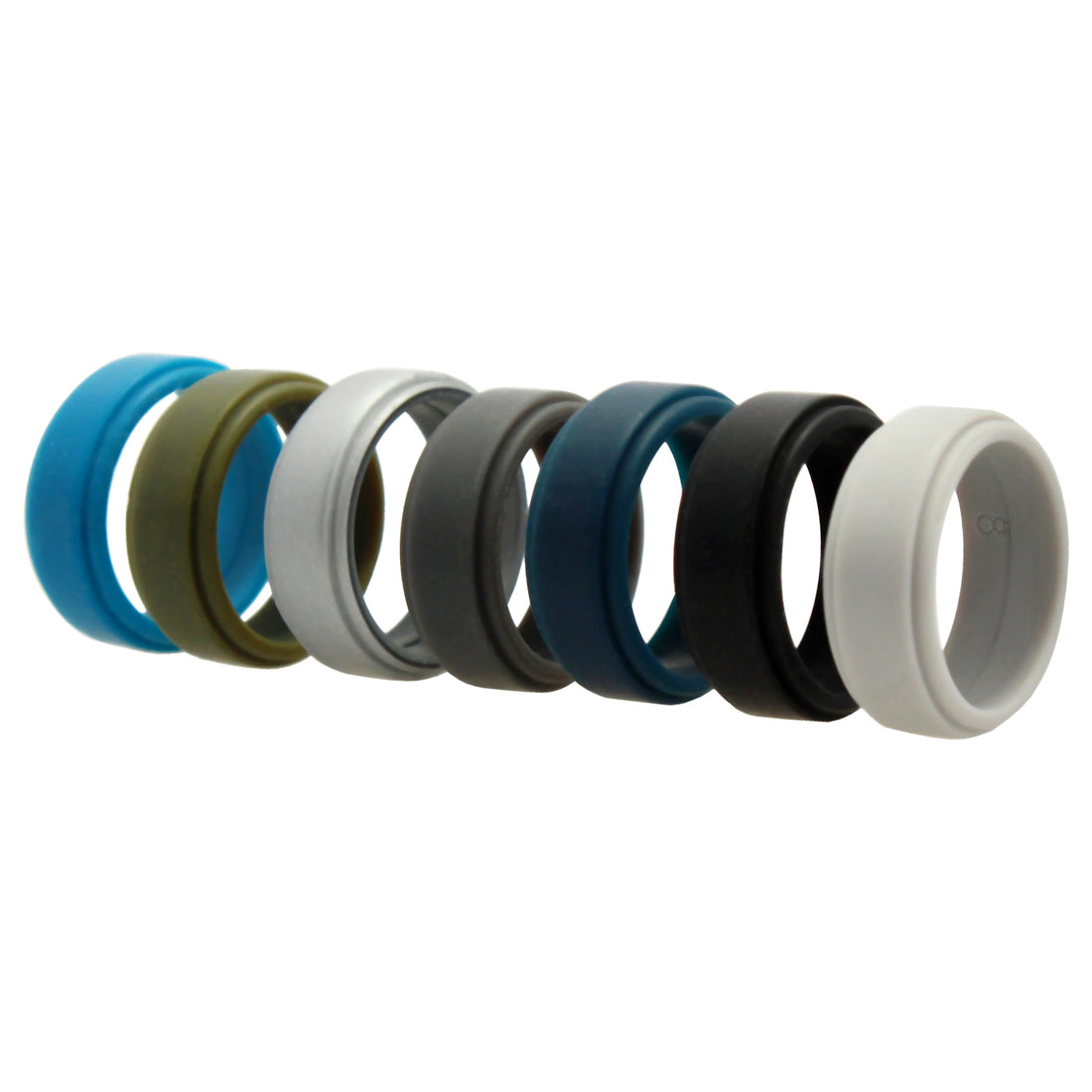 Silicone Wedding Ring - Step Edge Style Set