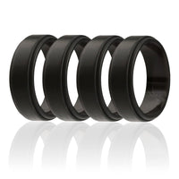 ROQ Silicone Wedding Ring - Step Edge Style - Black