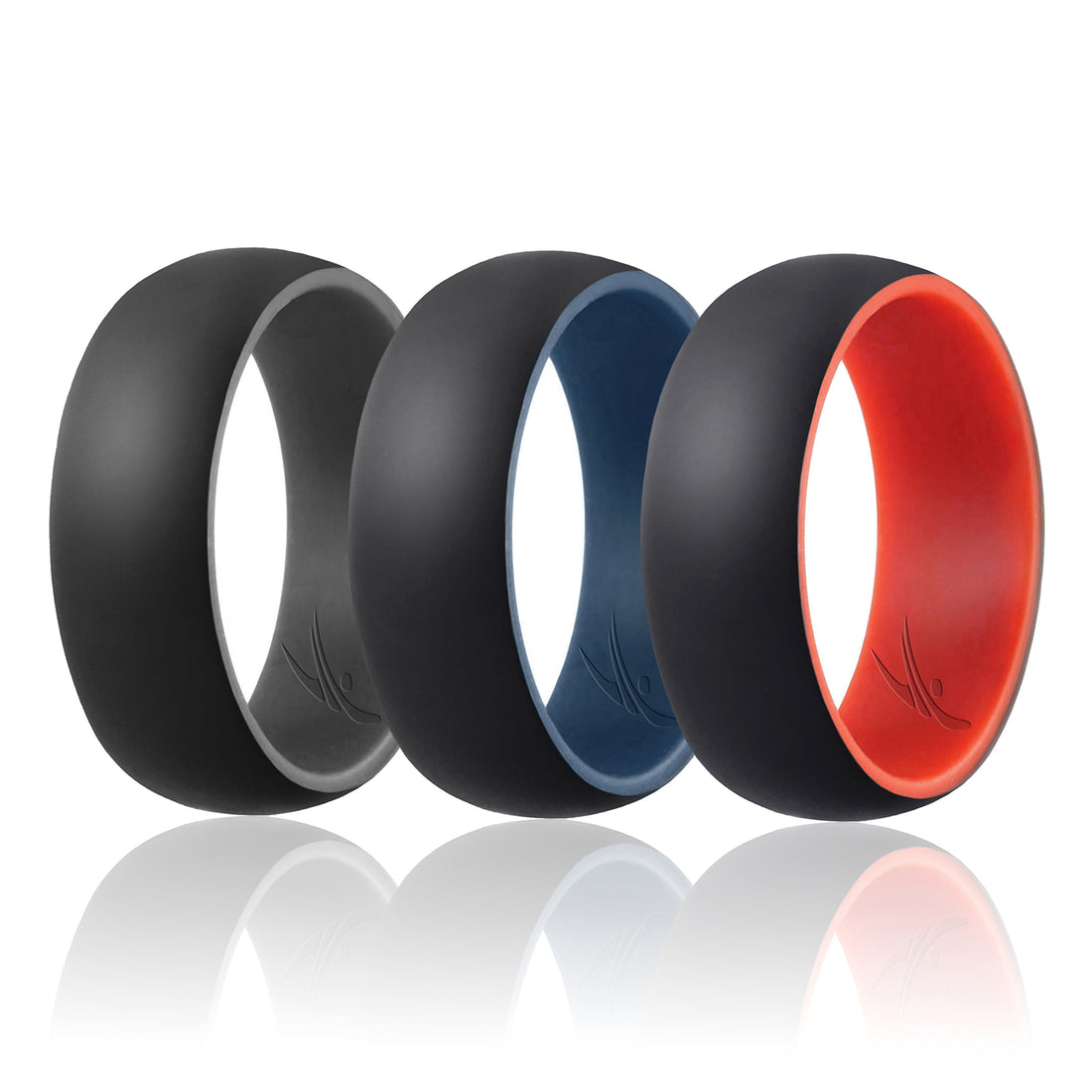 Silicone Wedding Ring - Duo Collection Dome Style Set
