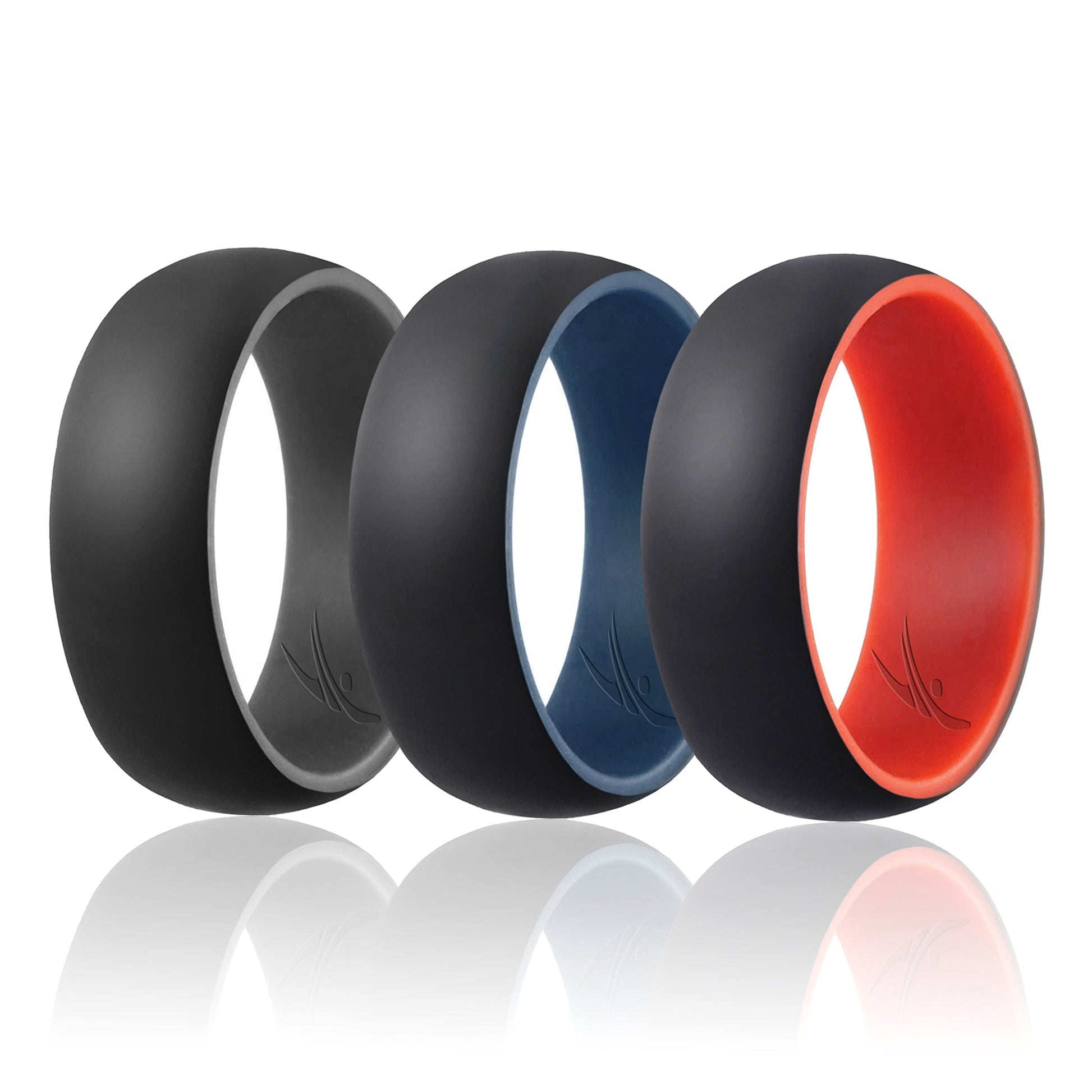 Silicone Wedding Ring - Duo Collection Dome Style Set