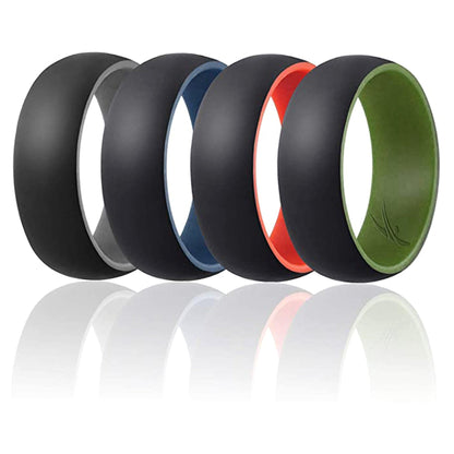 Silicone Wedding Ring - Duo Collection Dome Style Set