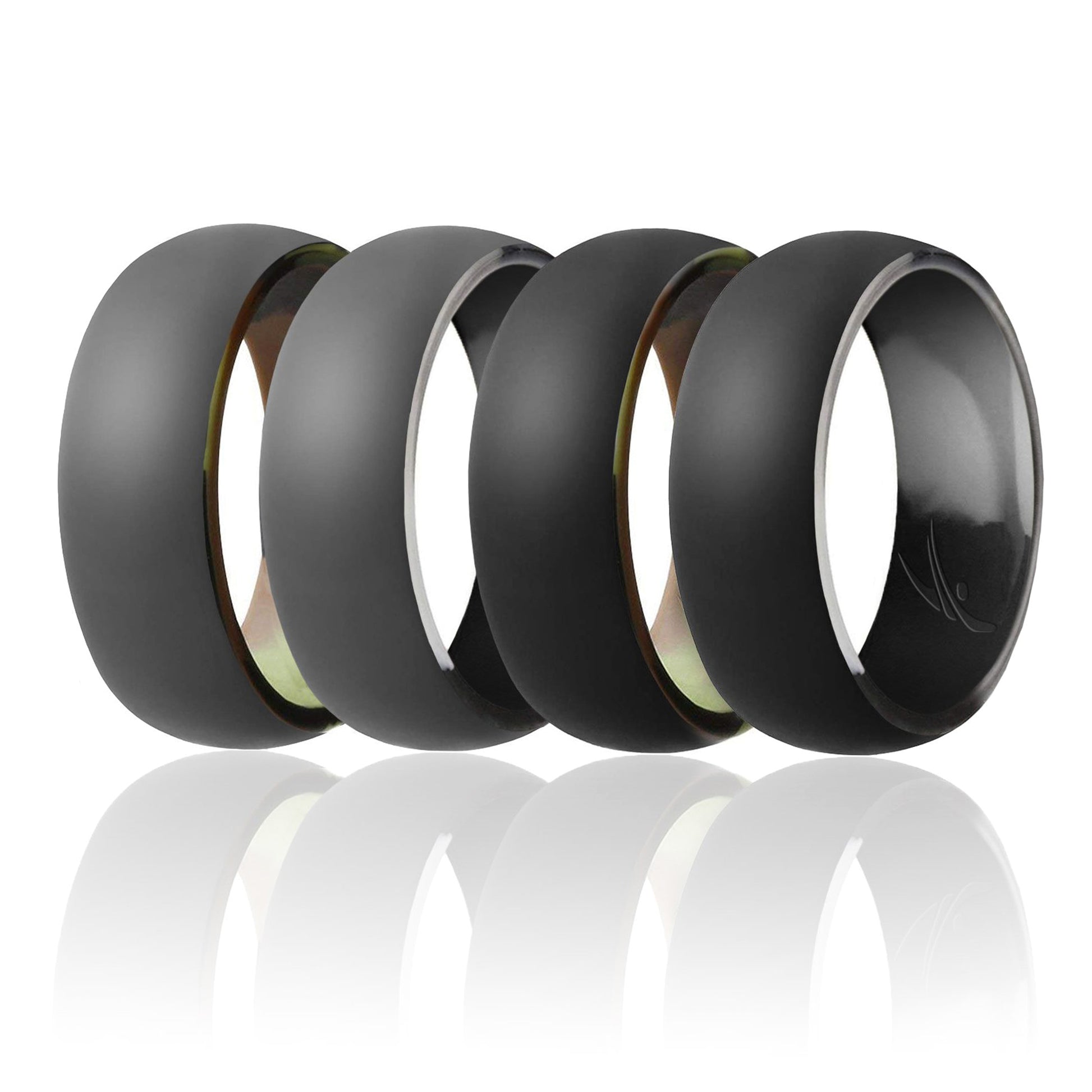 Silicone Wedding Ring - Duo Collection Dome Style - Set
