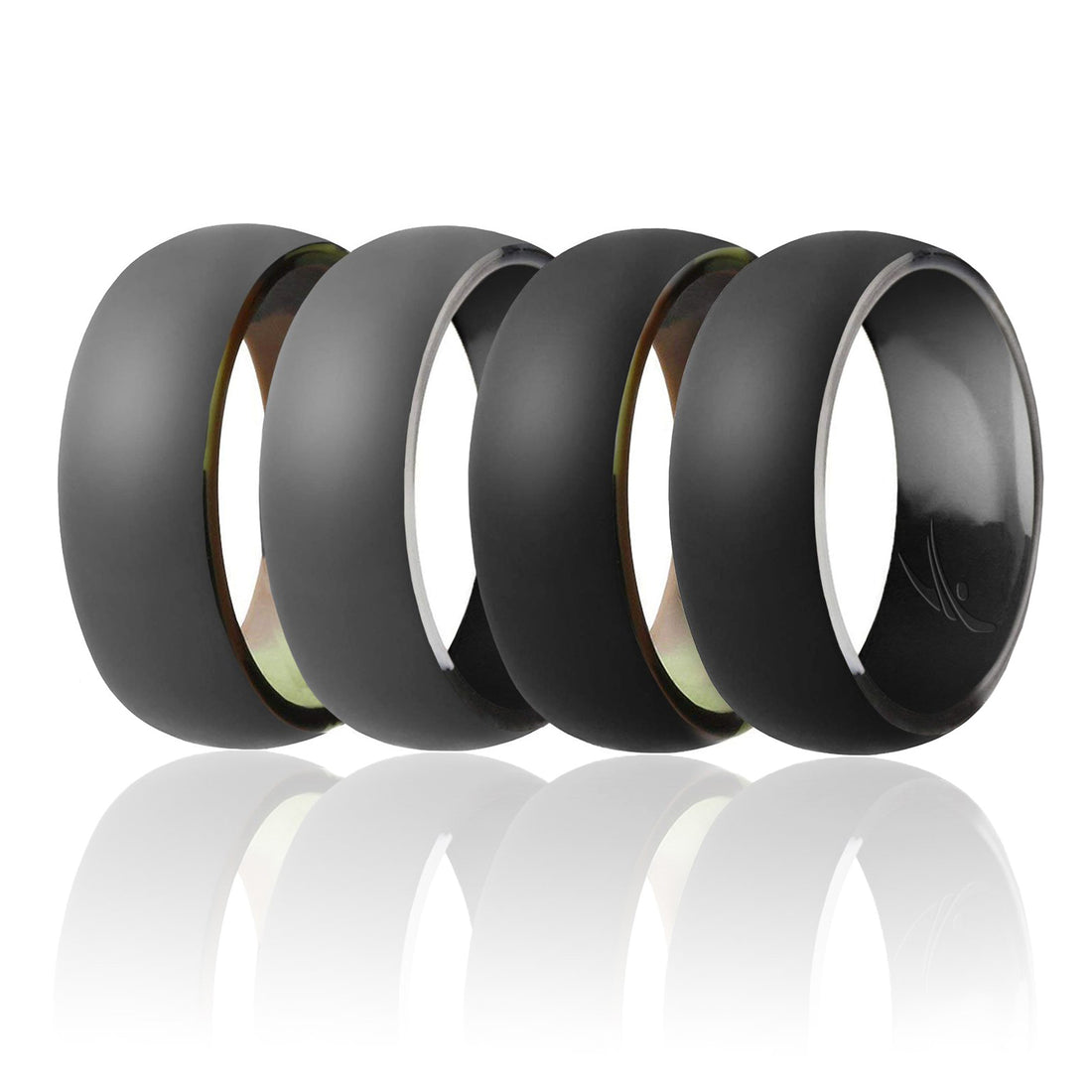 Silicone Wedding Ring - Duo Collection Dome Style - Set