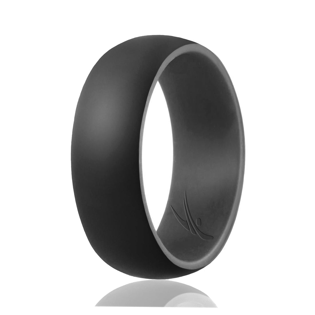 ROQ Silicone Wedding Ring - Duo Collection Dome Style - Grey-Black
