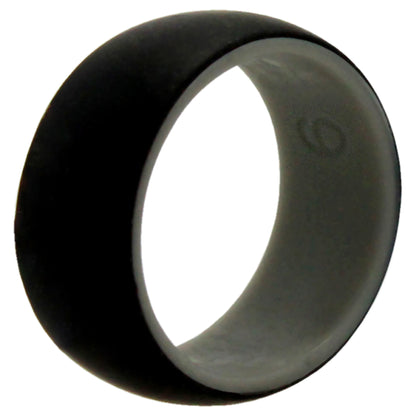 ROQ Silicone Wedding Ring - Duo Collection Dome Style - Grey-Black