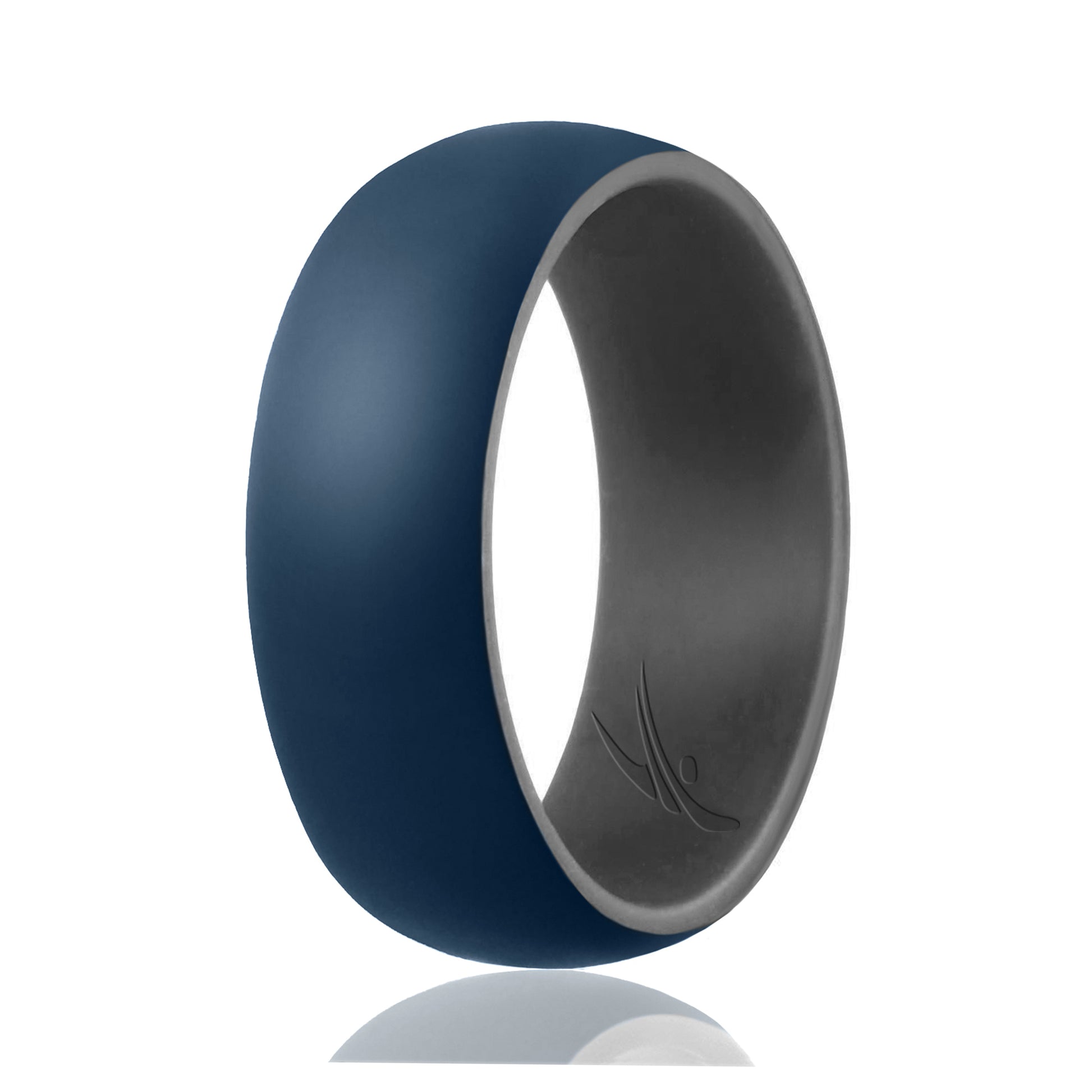 ROQ Silicone Wedding Ring - Duo Collection Dome Style - Grey-Blue