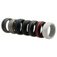 Silicone Wedding Ring - Dome Style with Middle Line Set