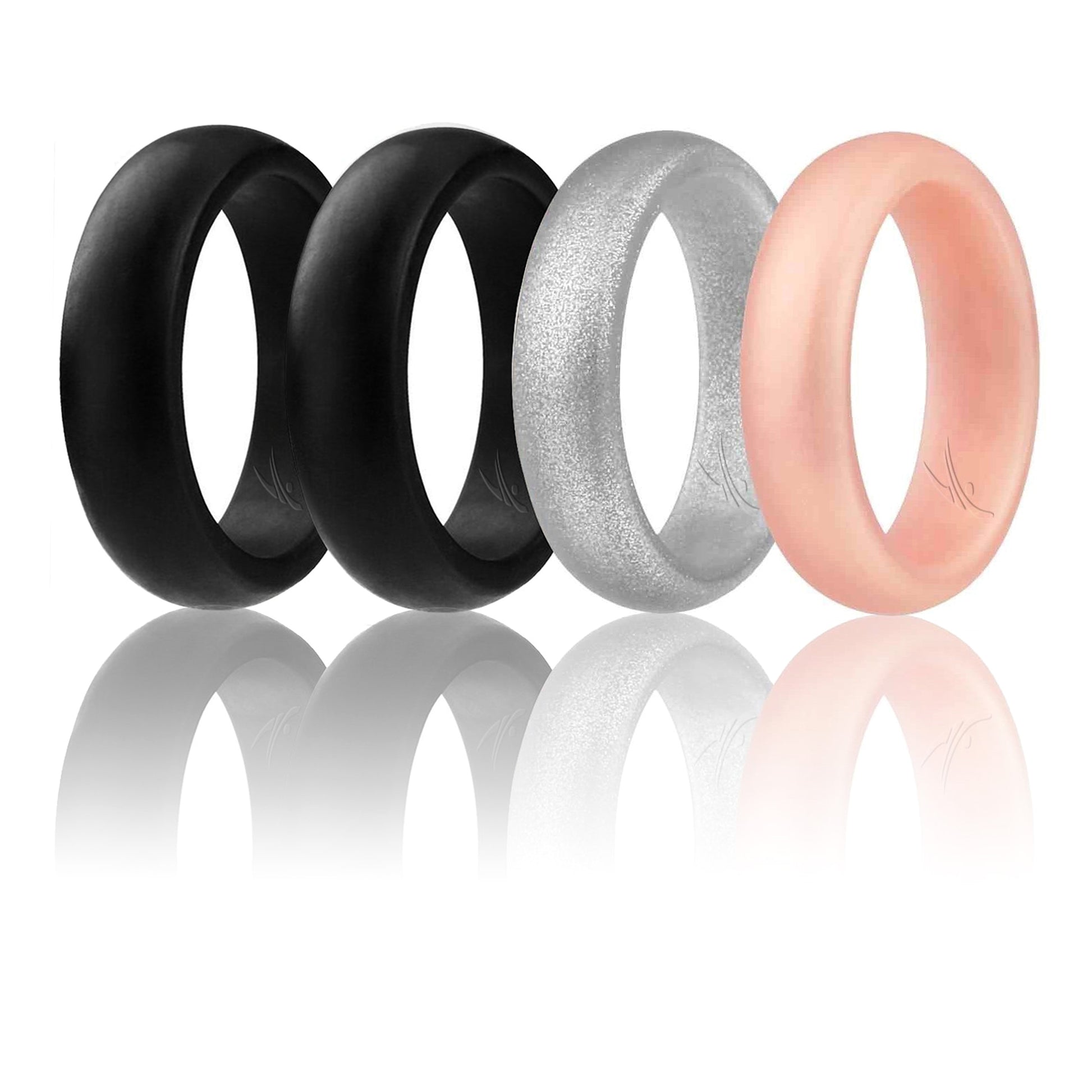 Silicone Wedding Ring - Dome Style Set