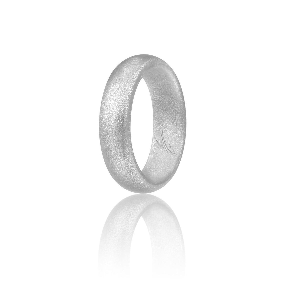 ROQ Silicone Wedding Ring - Dome Style - Silver