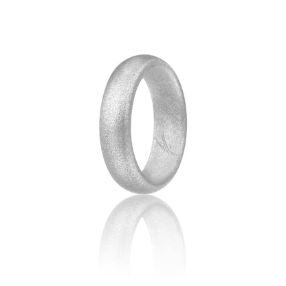 ROQ Silicone Wedding Ring - Dome Style - Silver