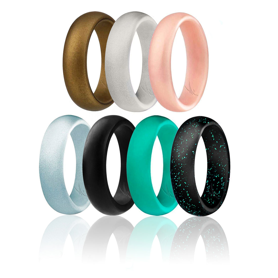 Silicone Wedding Ring - Dome Style Set