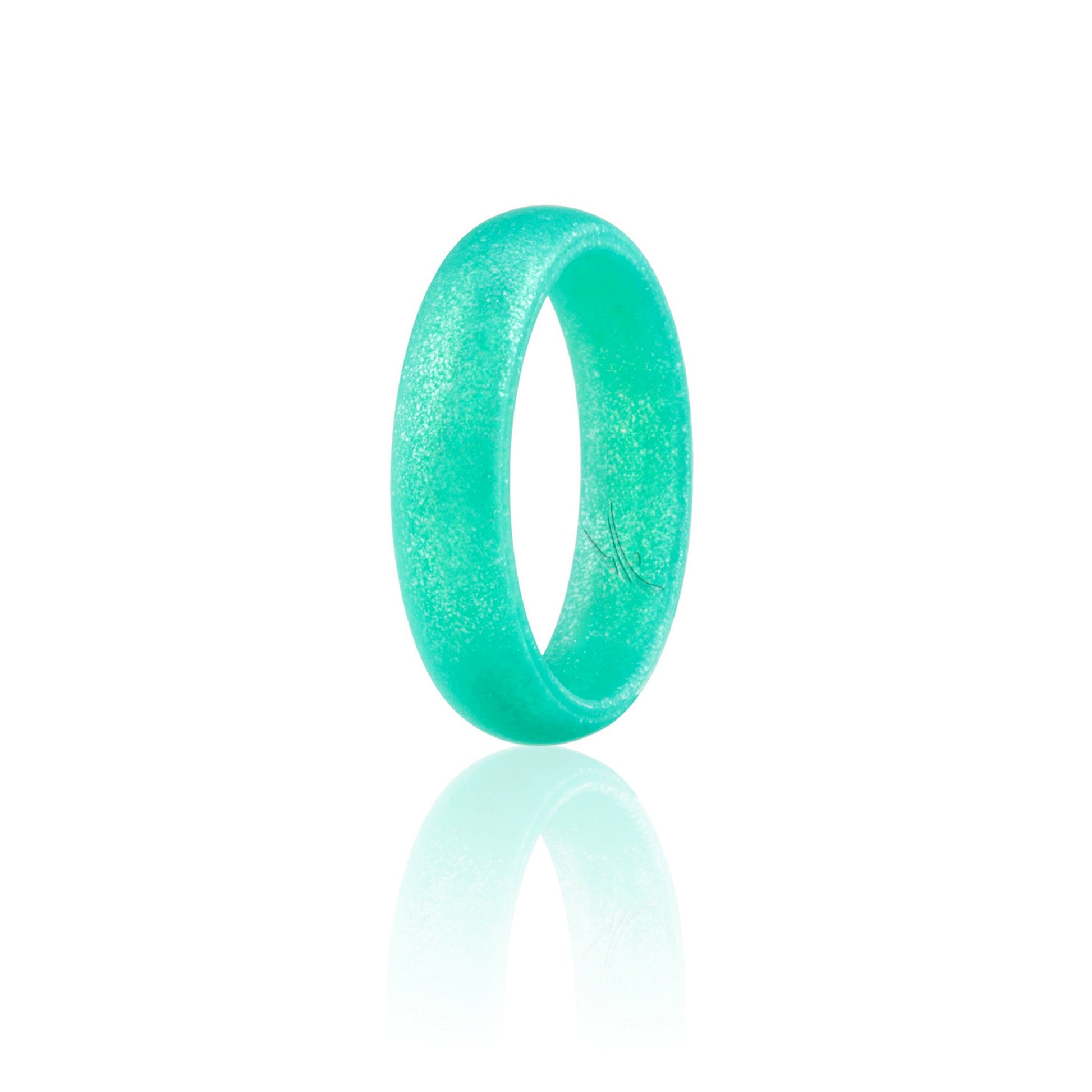 ROQ Silicone Wedding Ring - Dome Style - Metal Turquoise