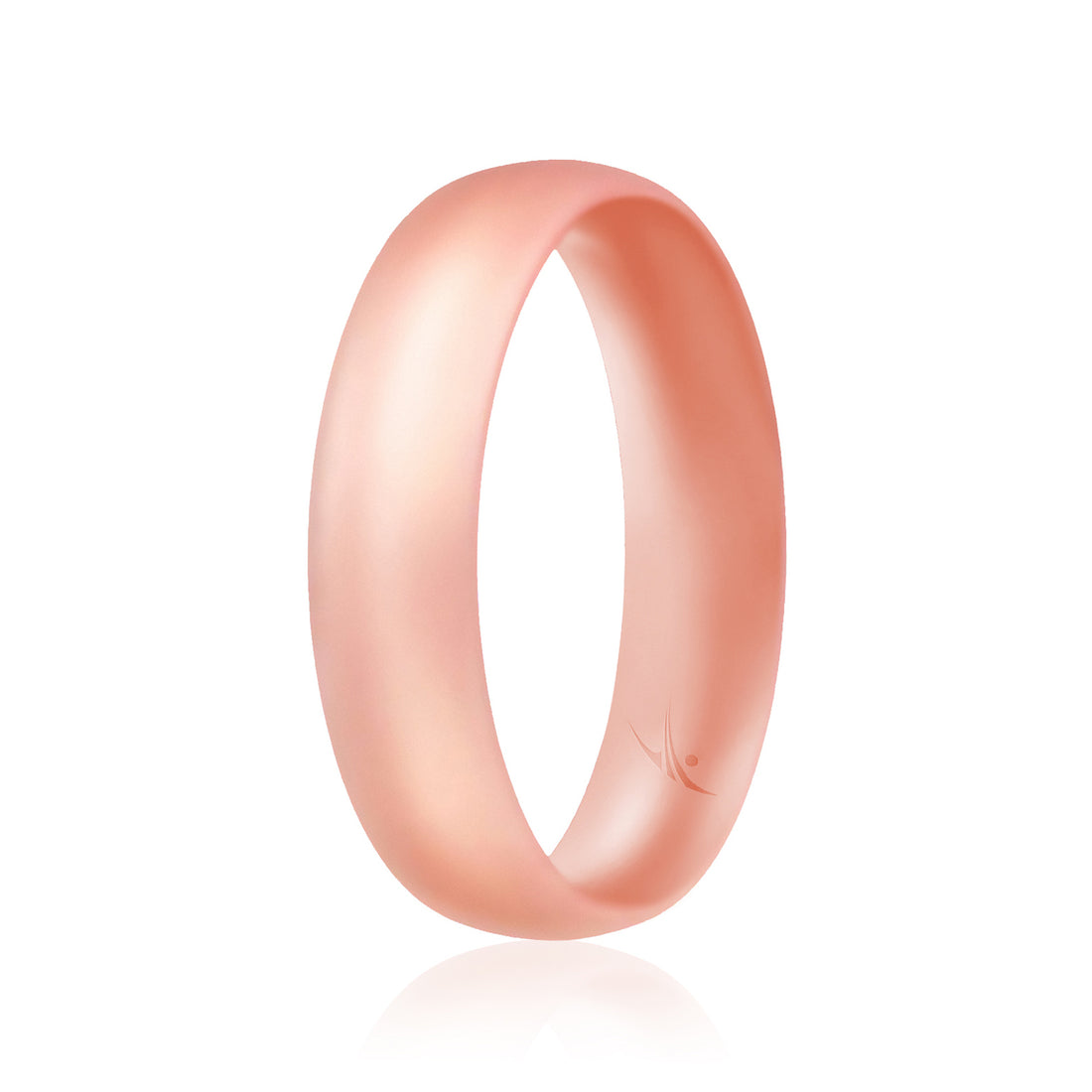 ROQ Silicone Wedding Ring - Dome Style Thin Comfort Fit - Rose Gold