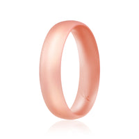 ROQ Silicone Wedding Ring - Dome Style Thin Comfort Fit - Rose Gold
