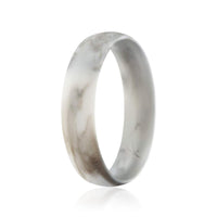 ROQ Silicone Wedding Ring - Dome Style Thin Comfort Fit - Marble