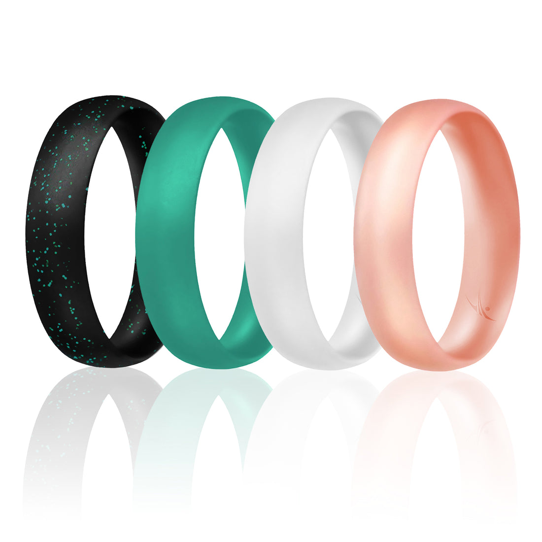 Silicone Wedding Ring - Dome Style Thin Comfort Fit Set