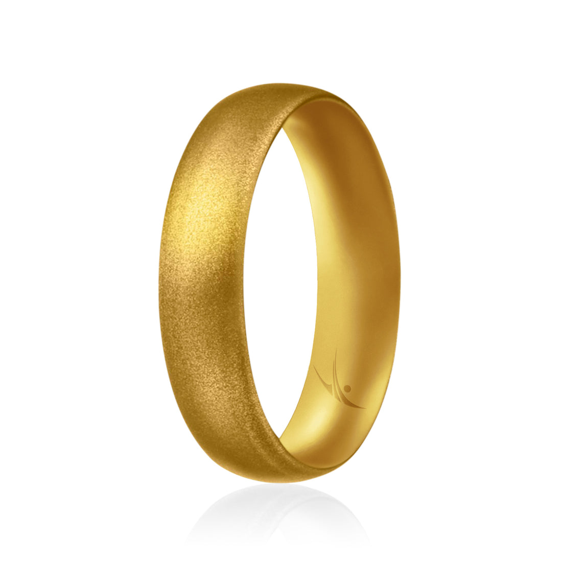 ROQ Silicone Wedding Ring - Dome Style Thin Comfort Fit - Gold