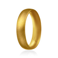ROQ Silicone Wedding Ring - Dome Style Thin Comfort Fit - Gold