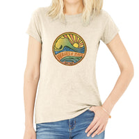 Women Crew Tee - Waves and Rays - Beige