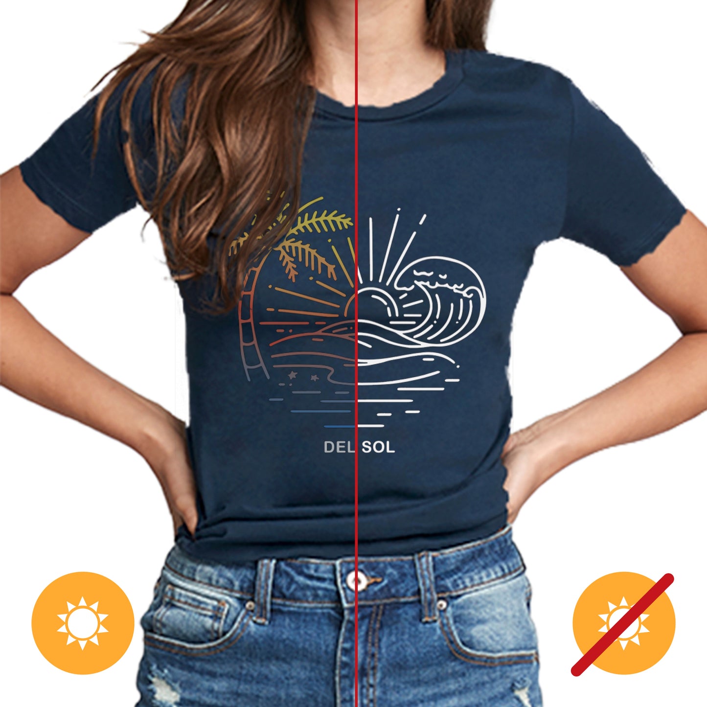 Men Crew Tee - Sunny Beach - Indigo
