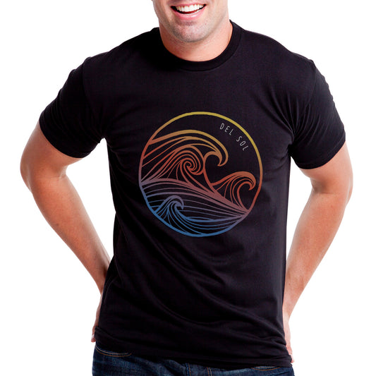 Men Crew Tee - Wavey - Black