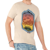 Men Crew Tee - Get Out And Explore - Beige