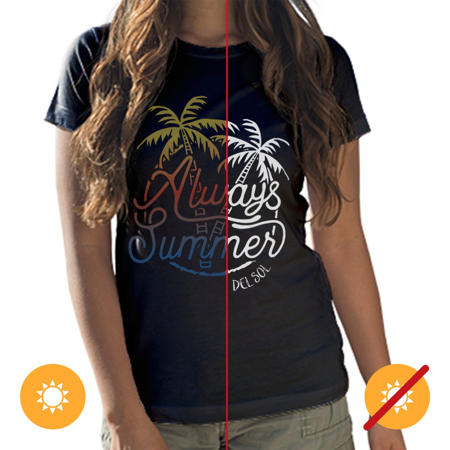 Women Crew Tee - Always Palms - Black
