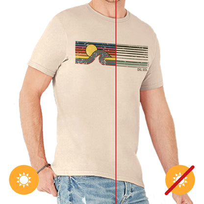 Men Crew Tee - Sunset Wave - Beige