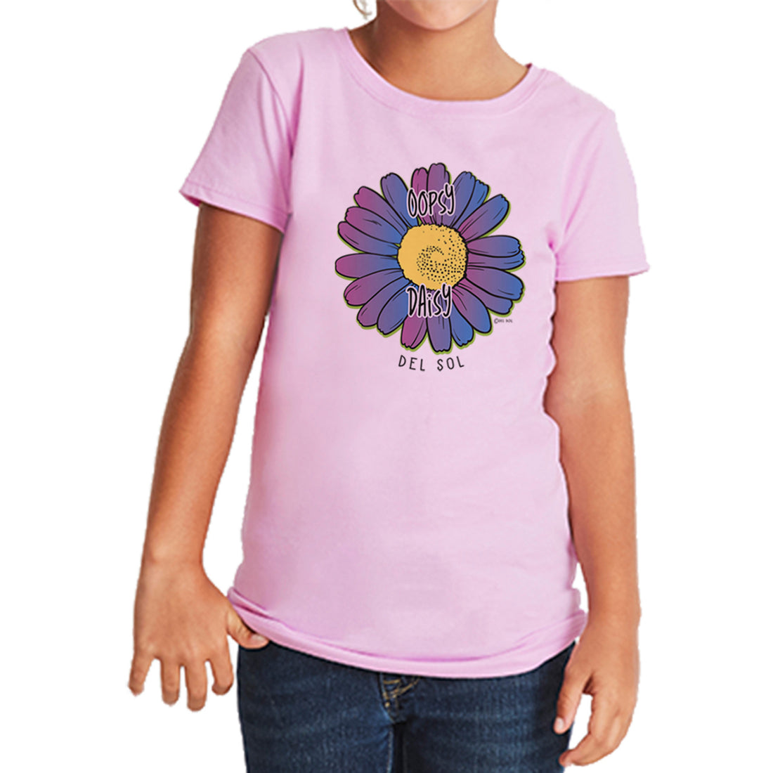 Girls Crew Tee - Oopsy Daisy - Lilac by DelSol for Women - 1 Pc T-Shirt (YXS)