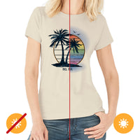 Women Crew Tee - Island Palm Sunset - Beige