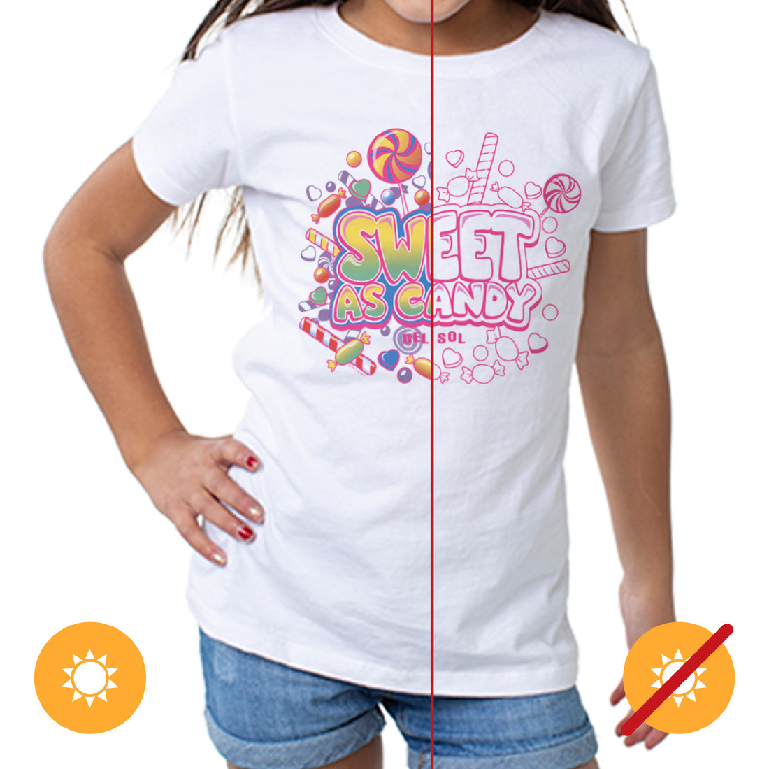 Girls Crew Tee - Sweet As Candy - White