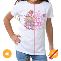 Girls Crew Tee - Sweet As Candy - White