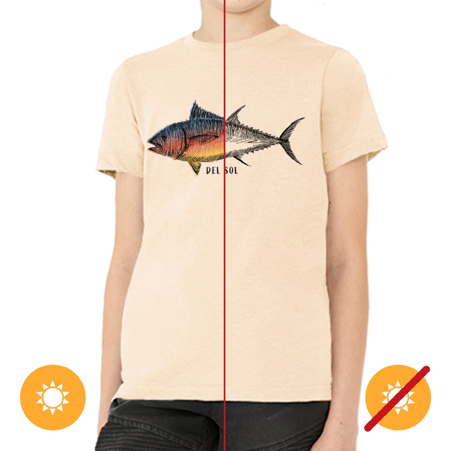 Men Crew Tee - Big Fish - Beige