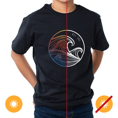 Men Crew Tee - Waves - Black