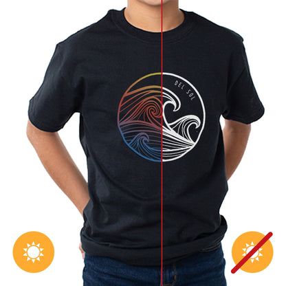 Men Crew Tee - Waves - Black