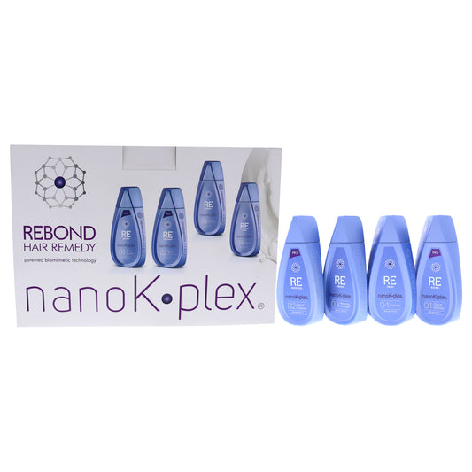 NanoKplex Kit by Nanokeratin for Unisex - 4 x 10 oz Re-Bond Bond Builder - 01, Re-Enforced Bond Enhancer - 02, Re-Fresh Balancing Shampoo - 03, Re-Tain Sustainer - 04