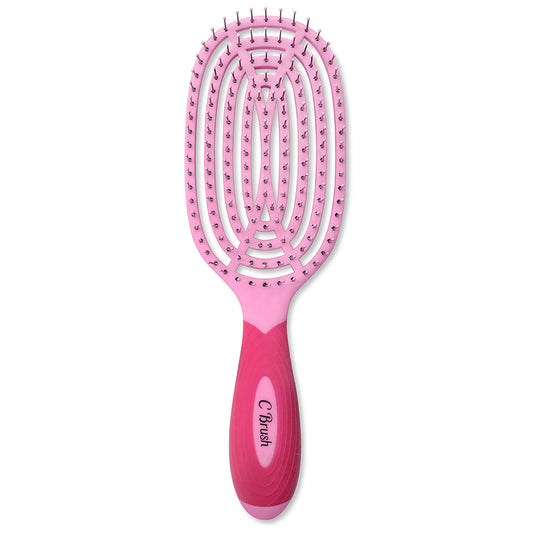 Circular Venting Detangling C Brush - Pink by NuWay 4Hair for Unisex - 1 Pc Hair Brush
