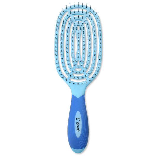 Circular Venting Detangling C Brush - Blue by NuWay 4Hair for Unisex - 1 Pc Hair Brush