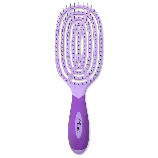 Circular Venting Detangling C Brush - Purple by NuWay 4Hair for Unisex - 1 Pc Hair Brush