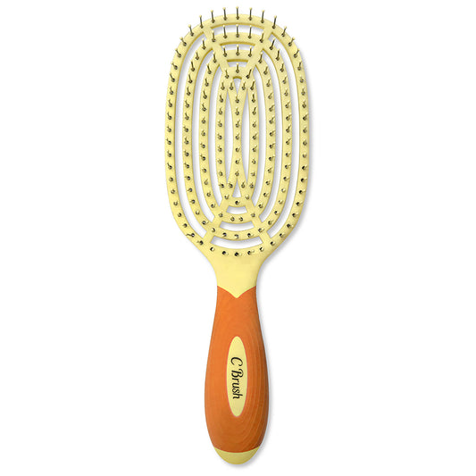 Circular Venting Detangling C Brush - Orange by NuWay 4Hair for Unisex - 1 Pc Hair Brush