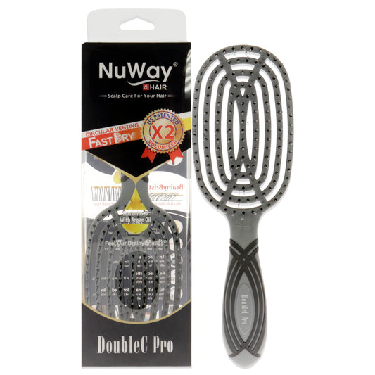 Circular Venting Detangling Double C Brush - Gray by NuWay 4Hair for Unisex - 1 Pc Hair Brush