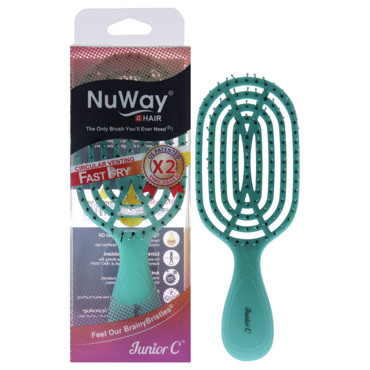 Circular Venting Detangling Junior C Brush - Aqua by NuWay 4Hair for Unisex - 1 Pc Hair Brush